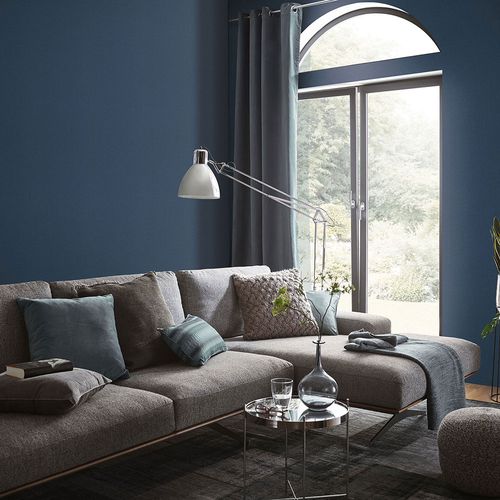 Vliestapete Elle Struktur Einfarbig Blau 10444-08 Raum