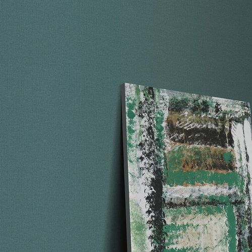 Non-woven wallpaper Elle textured plain petrol 10444-19