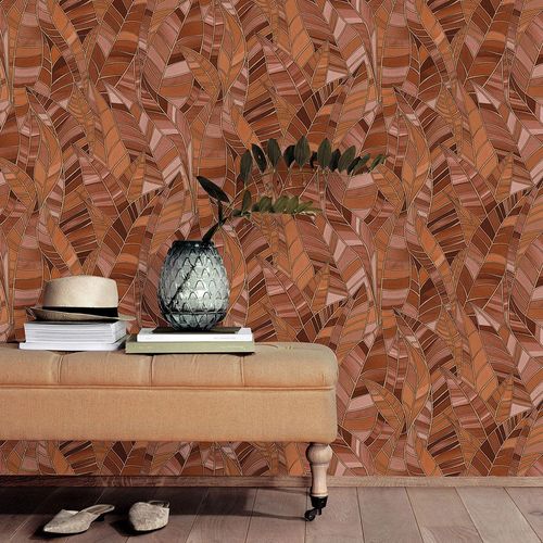 Vliestapete Elle Floral Rot Orange Gold Metallic 10446-13 Zimmer