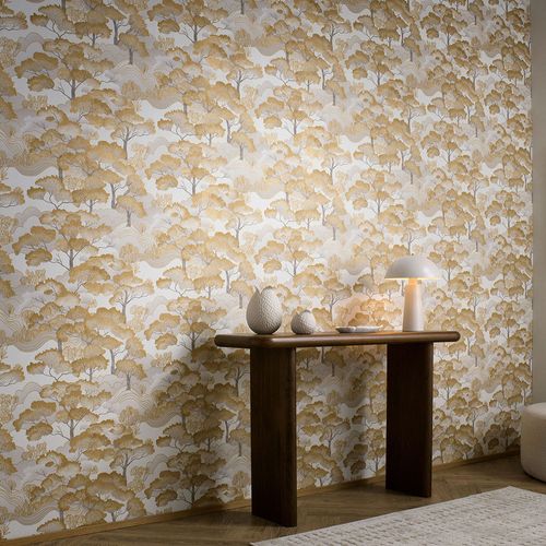 Vliestapete Elle Landschaft Creme Gold Metallic 10448-30 Raum