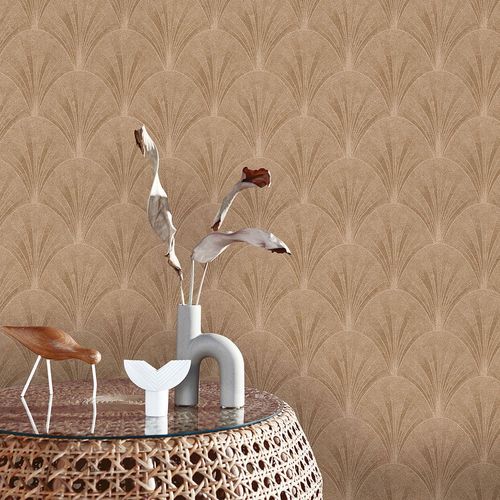 Vliestapete Elle Fächer Gold Metallic 10451-30 Raum