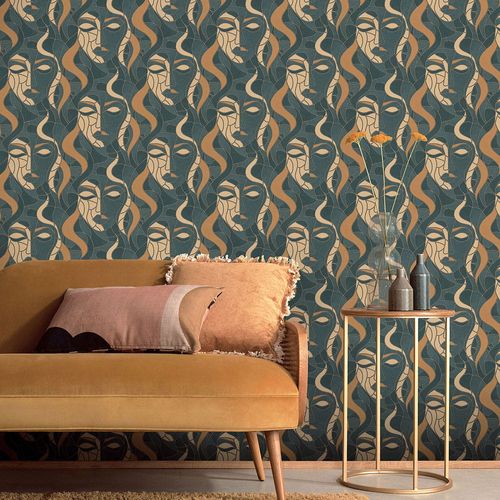 Vliestapete Elle Medusa Grün Beige Gold Metallic 10458-19 Zimmer