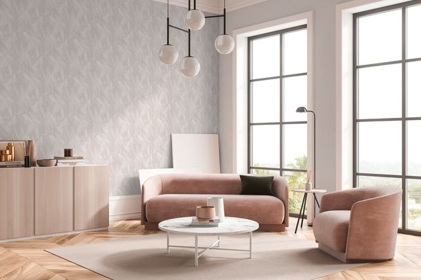 Wallpaper Daniel Hechter tiles beige silver metallic