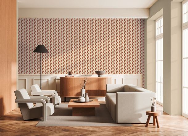Vliestapete Daniel Hechter Grafik Braun Creme Gold Metallic Raum