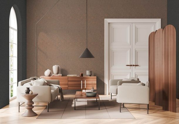 Wallpaper Daniel Hechter lines gray copper metallic