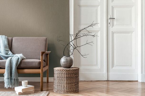 Wallpaper Daniel Hechter plain structure gray green