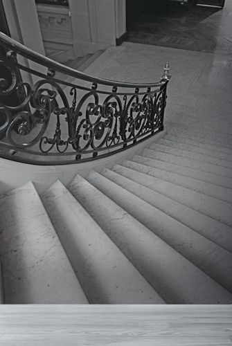 Digitaldruck Daniel Hechter Marmor Treppe Grau Schwarz