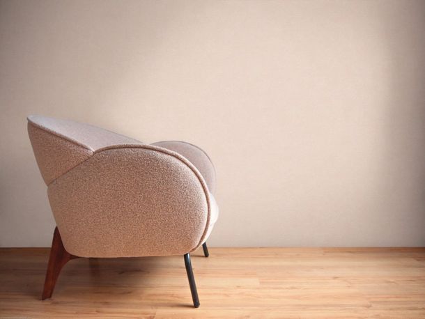 Non-woven wallpaper modern plain cream pink 39341-7
