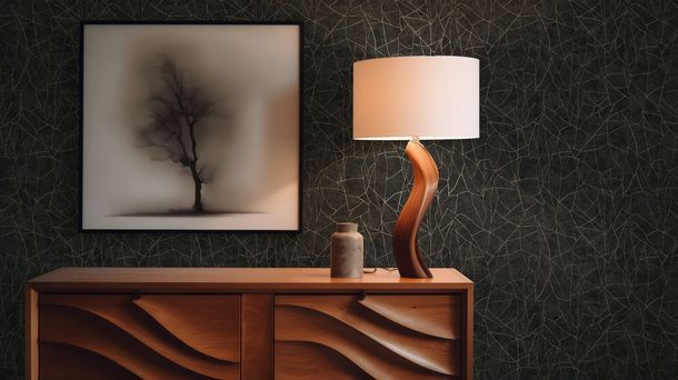 Vliestapete Grafik Linien Schwarz Gold Metallic 39934-4 Raum