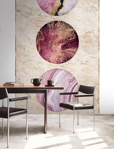 Fototapete Marmor Steinoptik Beige Lila Gold 39851-1 Zimmer