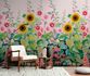Photo Wallpaper Flowers Leaves Pink Green Yellow 39883-1 1