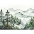Fototapete Wald Landschaft Aquarell Weiß Grün 39899-1 2