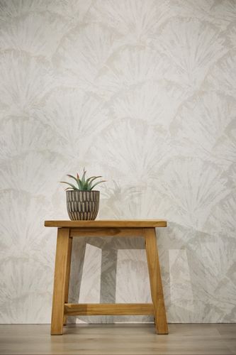 Vliestapete Grafisch Fächer Weiß Silber Metallic 78198-3 Raum