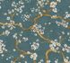 Vliestapete Kirschblüten Floral Blau Gold Metallic 78199-4 2