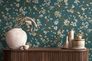 Vliestapete Kirschblüten Floral Blau Gold Metallic 78199-4 Raum 1