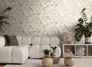 Non-woven wallpaper leaves cream beige metallic 78203-2 3