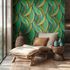 Vliestapete Floral Abstrakt Grün Kupfer Metallic 78655-1 Zimmer 6