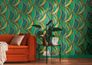 Vliestapete Floral Abstrakt Grün Kupfer Metallic 78655-1 Wohnzimmer 7