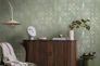 Non-woven wallpaper ornaments green gold metallic 78672-5 3