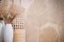 Non-woven wallpaper leaves grey beige gloss 78673-1 3