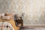 Non-woven wallpaper leaves grey beige gloss 78673-1 7