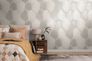 Non-woven wallpaper leaves grey cream gloss 78673-2 1