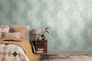 Non-woven wallpaper leaves green grey gloss 78673-4 1