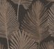Non-woven wallpaper leaves black gold metallic 78673-6 2