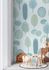 Non-woven wallpaper kids leaves graphic blue green 77071-1 2
