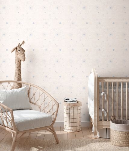 Non-woven wallpaper kids space planets beige blue 77131-1