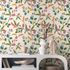 Non-woven wallpaper flowers leaves cream colourful 78211-1 5