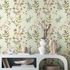 Non-woven wallpaper floral leaves green brown 78212-1 5