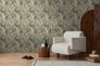 Non-woven wallpaper leaf pattern jungle green brown 78219-3 1