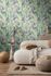 Non-woven wallpaper leaf pattern jungle blue purple 78219-4 6