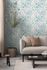 Non-woven wallpaper leaf pattern tendrils grey blue 78223-4 6