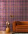 Non-woven wallpaper check watercolour pink blue 78224-2 1