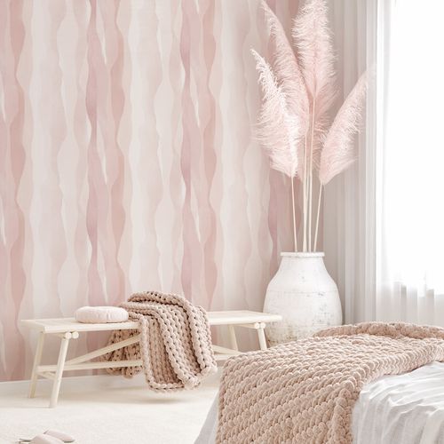 Vliestapete-Aquarelloptik-Modern-Rosa-Creme-81633-63223220