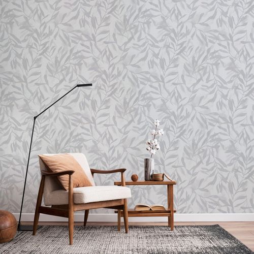 Vliestapete-Floral-Blattmuster-Weiss-Grau-Metallic-82439-63223254