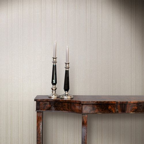 Non-woven wallpaper lines cream beige metallic 82446