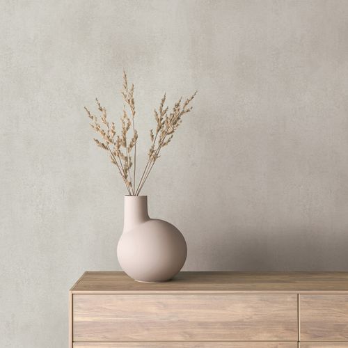 Non-woven wallpaper plaster look plain beige grey 82471