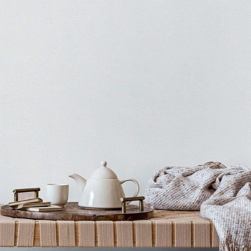 Non-woven wallpaper used look concrete look white 35514