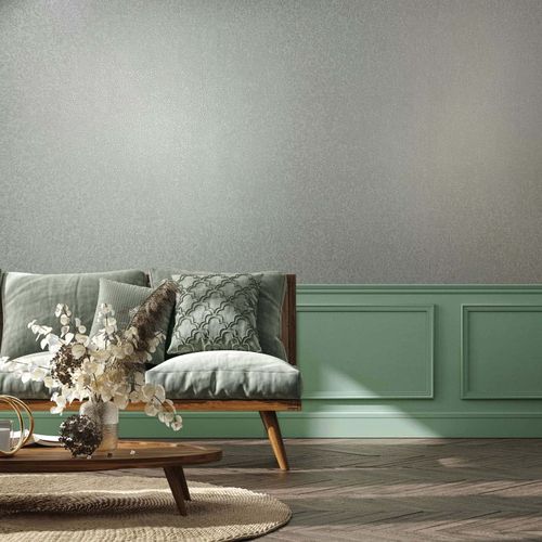 Non-woven wallpaper floral grey blue metallic 35529