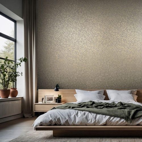 Non-woven wallpaper diamond anthracite gold metallic 35540