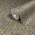 Non-woven wallpaper diamond anthracite gold metallic 35540 17