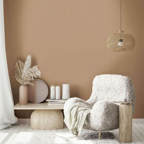 Non-woven wallpaper concrete look light brown 35542