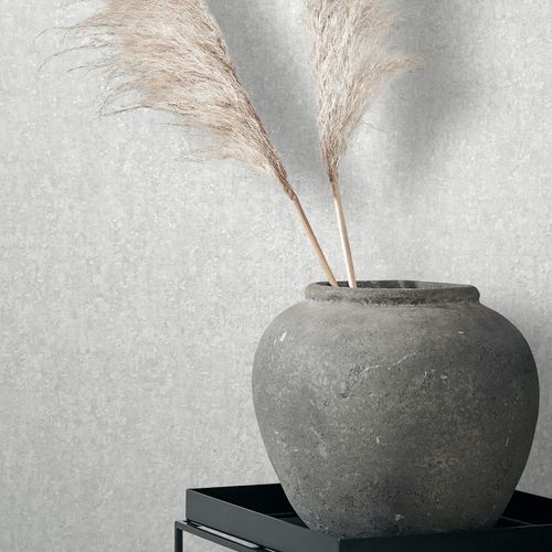 Non-woven wallpaper plaster look grey white 35135