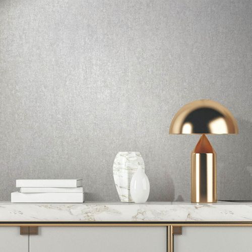 Non-woven wallpaper plaster look light grey 35136
