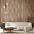 Non-woven wallpaper 3D effect wood look waves brown 81667 1