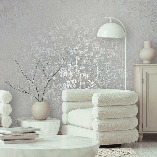 Non-woven wallpaper Wildflowers White Pearl Gloss 82462