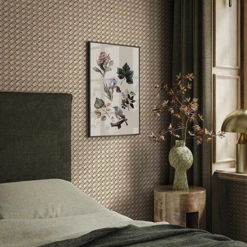 Vliestapete Rattan Holzoptik Geflecht Beige 45752 Raum